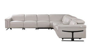 Lucca Grey 7pc POWER Reclining Sectional MI-1110