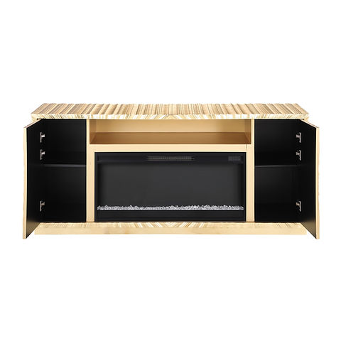 Helios Gold Leaf 66" Fireplace TV Stand A-F05