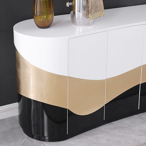 Nimbus White/Black/Gold Console Table A-C29
