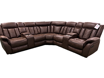 Samuel Light Brown Tech Fabric Reclining Sectional S4002