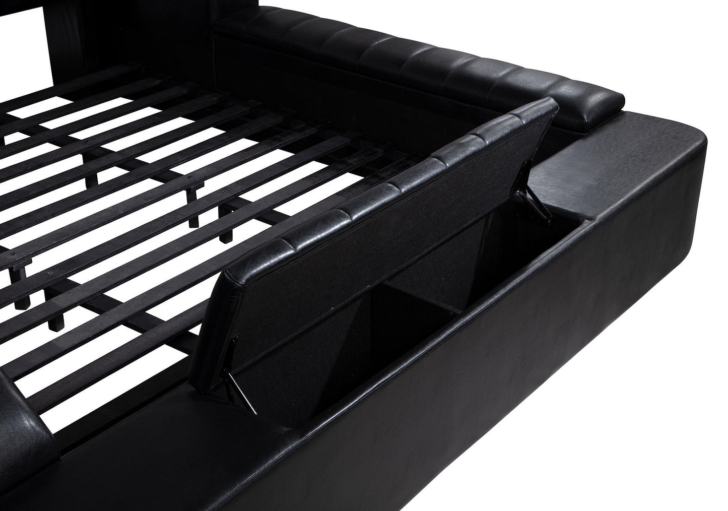 Apollo Black LED/BLUETOOTH SPEAKERS King Bed B420