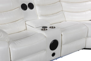 Turbo White POWER/LED/BLUETOOTH SPEAKERS Sectional S8686