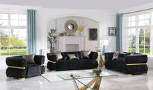 Load image into Gallery viewer, Anna Black Velvet Sofa And Loveseat S2003