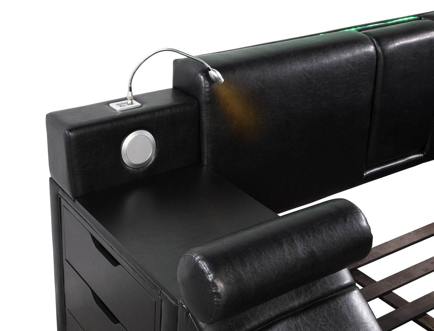 Apollo Black LED/BLUETOOTH SPEAKERS King Bed B420
