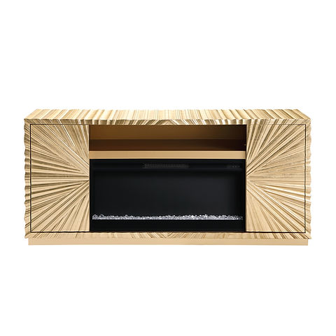 Helios Gold Leaf 66" Fireplace TV Stand A-F05