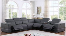 Load image into Gallery viewer, Franco Dark Grey 7pc POWER Reclining Sectional MI-1122