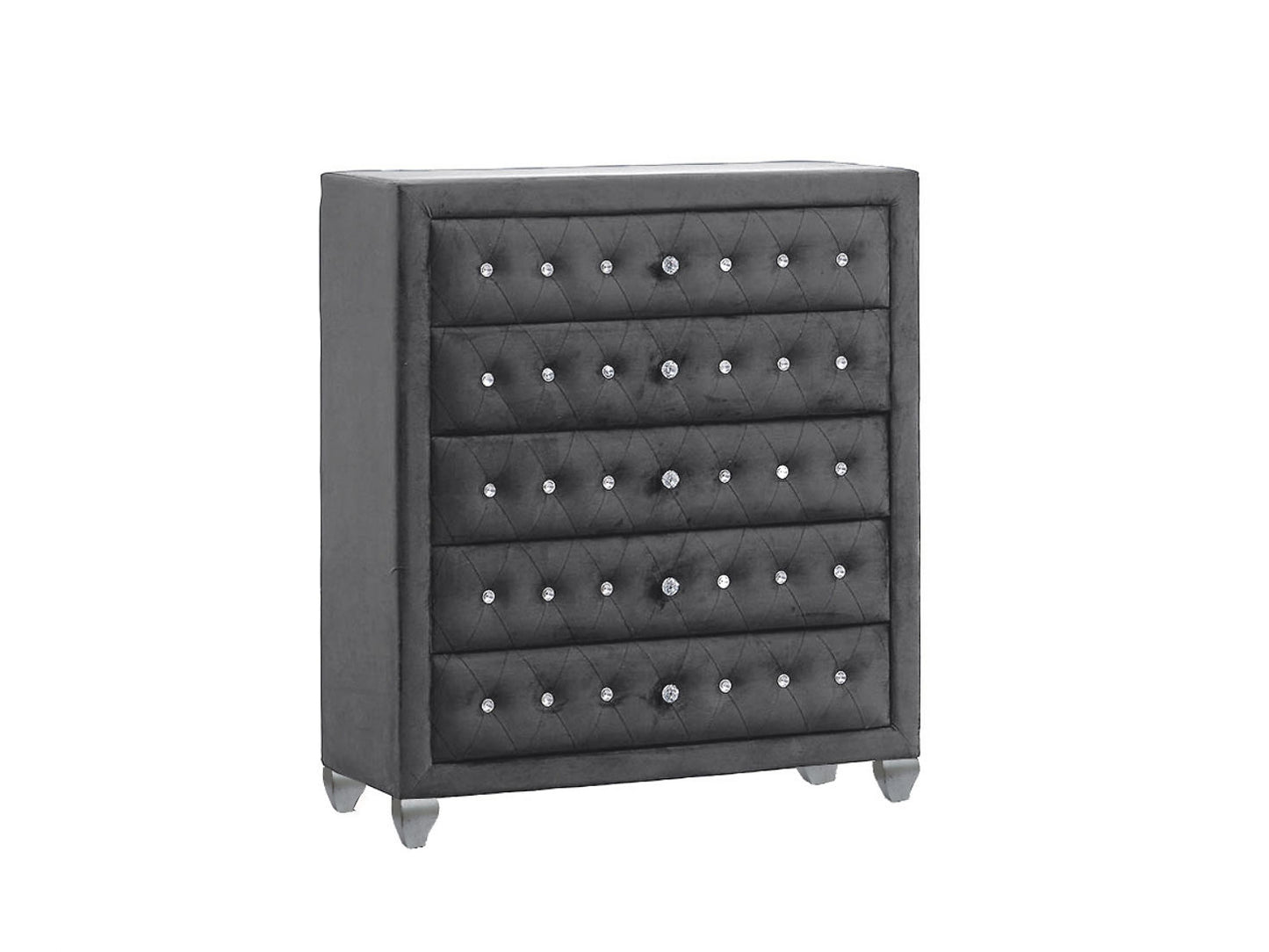 Divination Grey Velvet BLUETOOTH SPEAKERS Panel Bedroom Set B2030