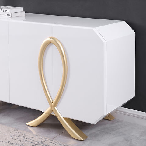 Aster White/Gold Console Table A-C16