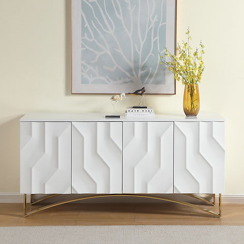 Bianca White/Gold Console Table A-C07