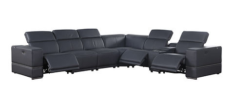 Franco Navy 7pc 3-POWER Reclining Sectional MI-1122