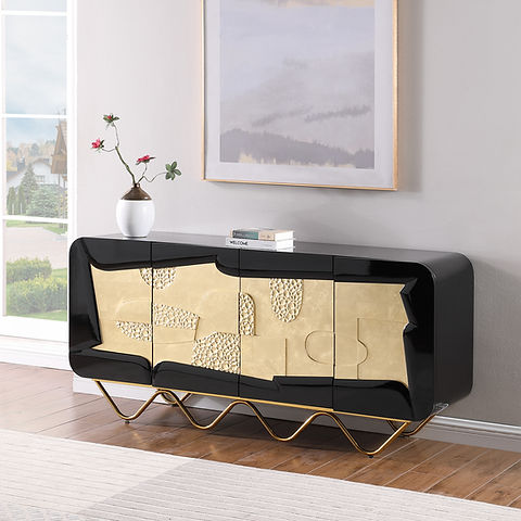 Adora Black/Gold Console Table A-C14