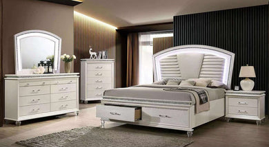Villa White LED Platform Bedroom Set B6001