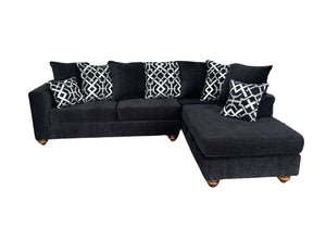 S305 Graphite Black Fabric Sectional