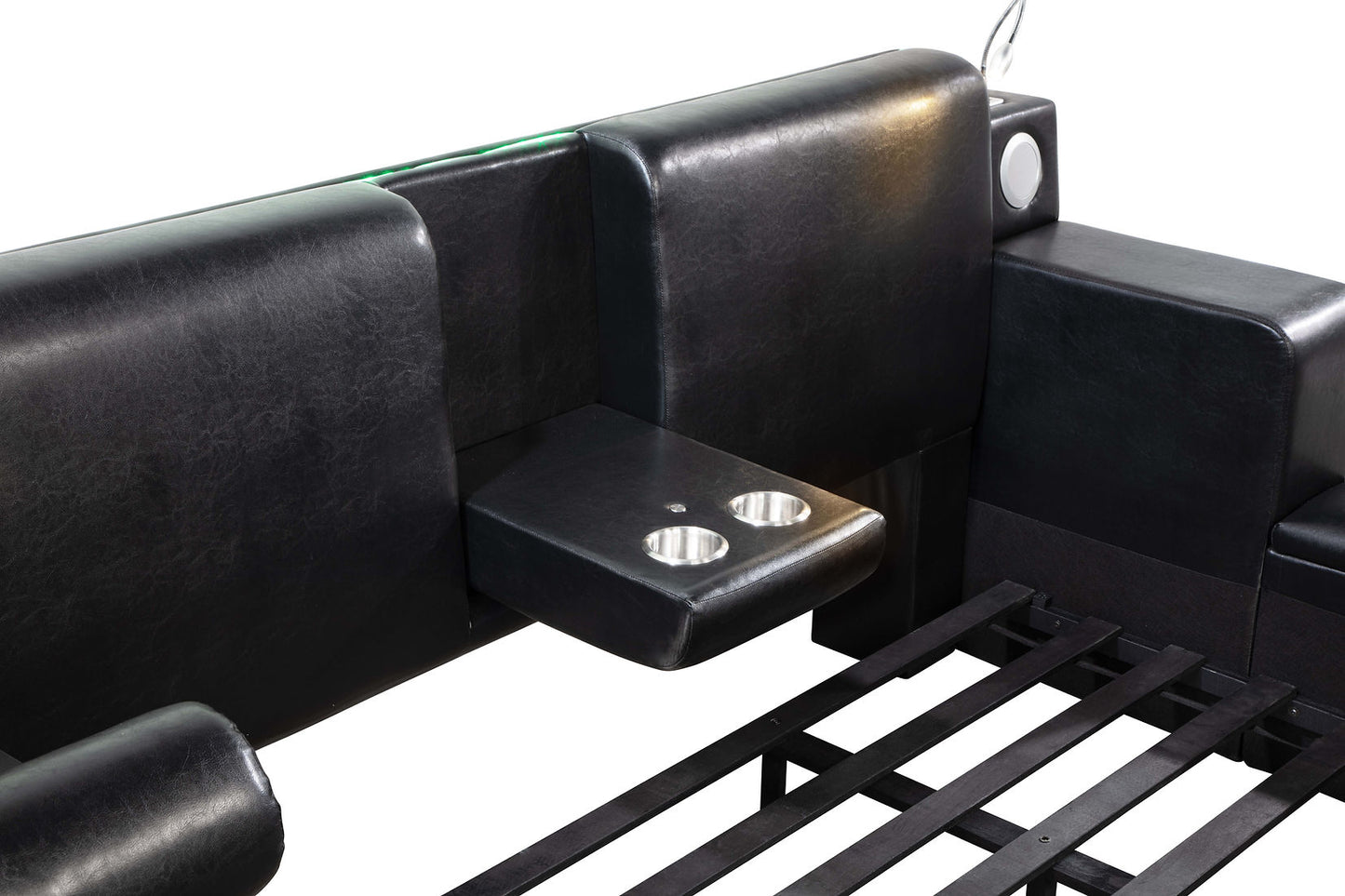 Apollo Black LED/BLUETOOTH SPEAKERS King Bed B420