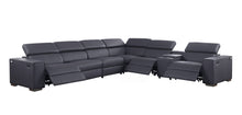 Load image into Gallery viewer, Picasso Dark Grey 3 POWER  Leather Match 7pc Sectional  MI631