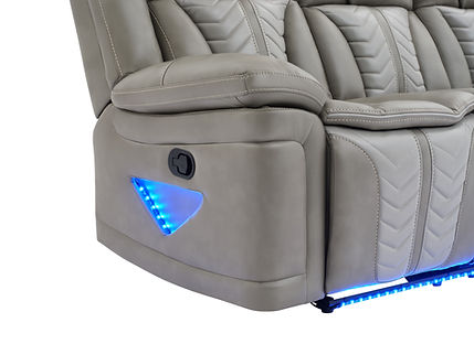 Innova Grey Leather LED/BLUETOOTH SPEAKERS Sectional S2025