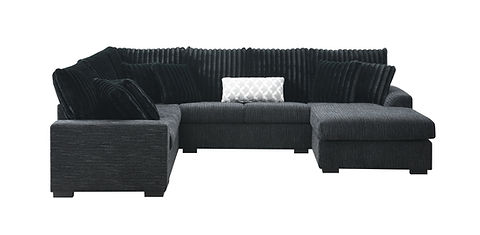 Brady Black Fabric Sectional S1800