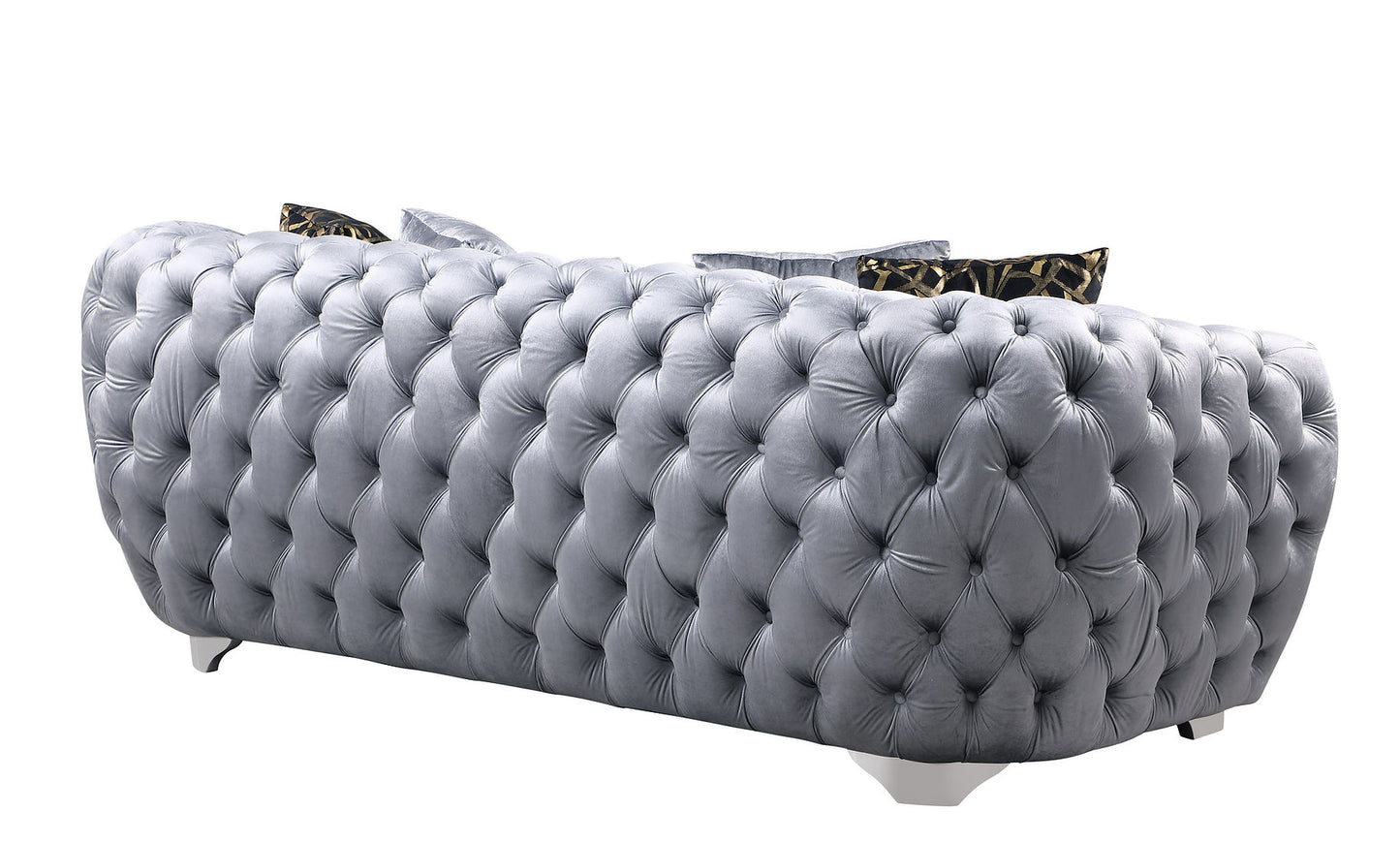 Mila Grey Velvet Sofa and Loveseat S2004