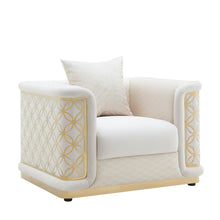 Load image into Gallery viewer, Riya Cream/Gold 3pc Living Room Set S3390
