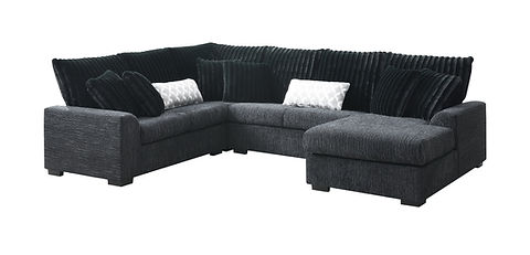 Brady Black Fabric Sectional S1800