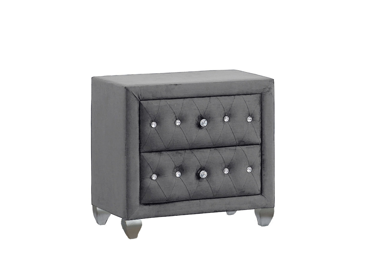 Divination Grey Velvet BLUETOOTH SPEAKERS Panel Bedroom Set B2030