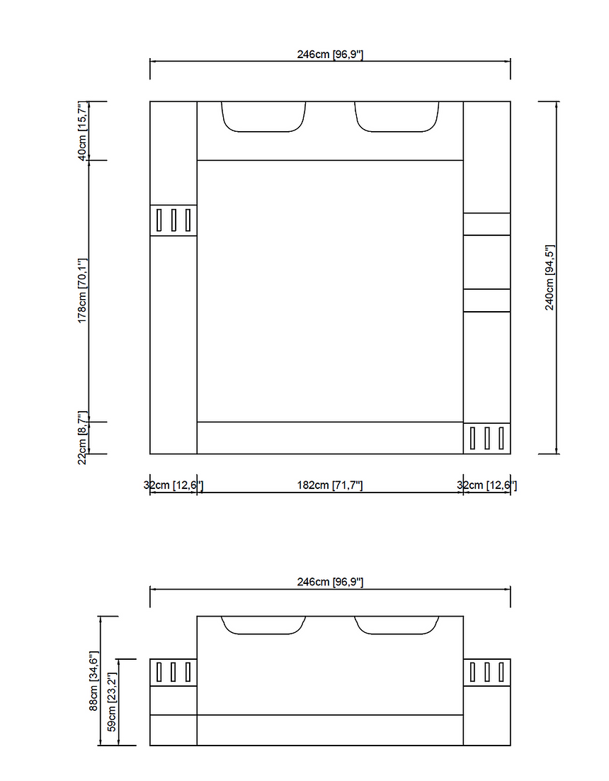 Matrix Black/White King Bed B126