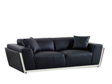 Load image into Gallery viewer, Domo Black TOP GRAIN LEATHER Sofa and Loveseat MI-8010
