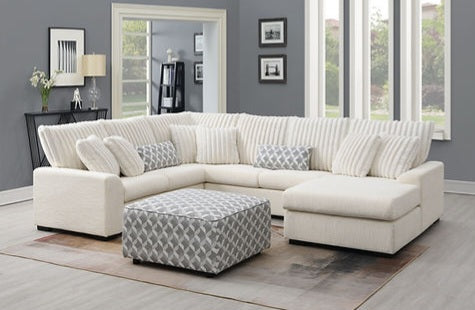 Brady Beige Fabric Sectional S1801