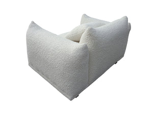 Homey White Fabric OVERSIZED Sofa & Chair S3131