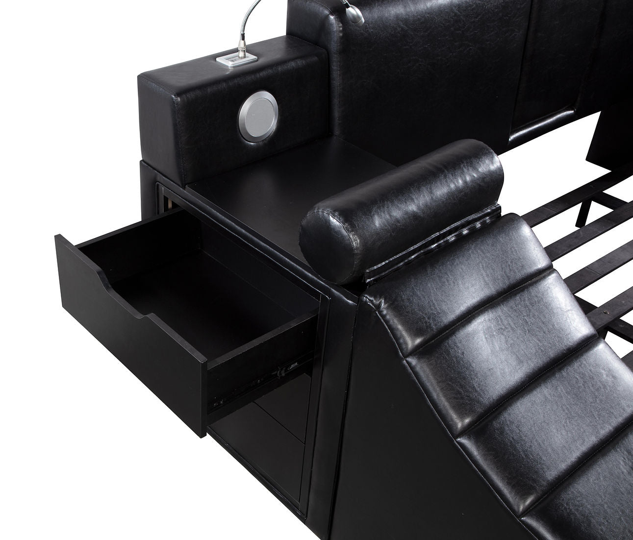 Apollo Black LED/BLUETOOTH SPEAKERS King Bed B420