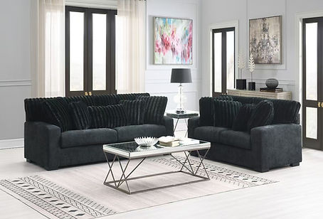 Tarra Black Fabric 3pc Living Room Set S1800