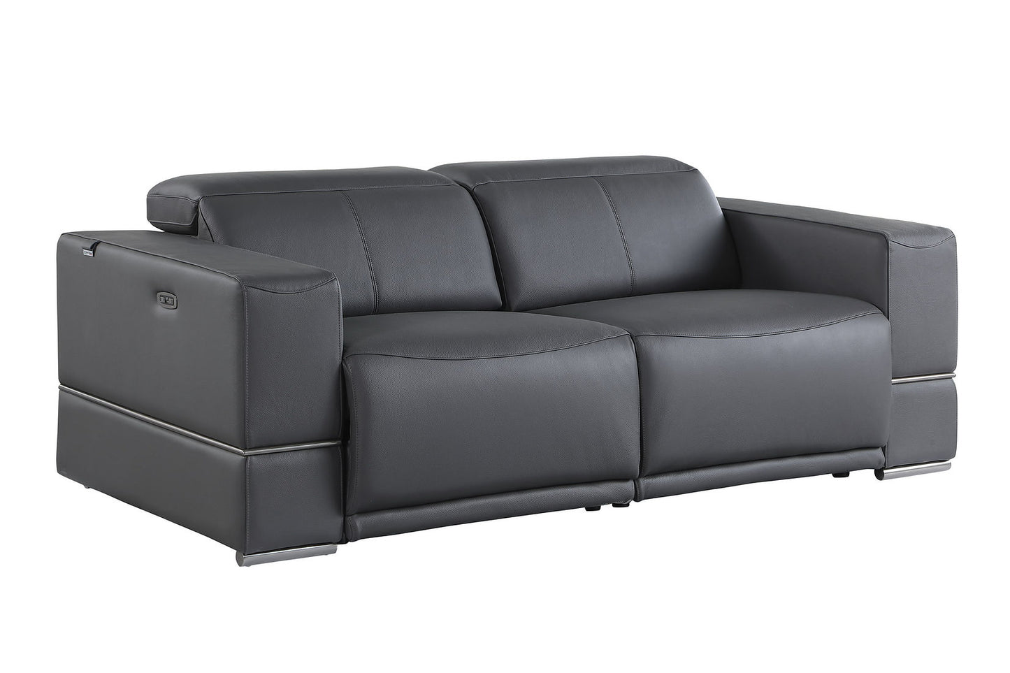 Franco Dark Grey POWER Reclining Sofa and Loveseat MI-1122