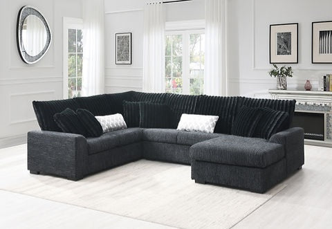 Brady Black Fabric Sectional S1800