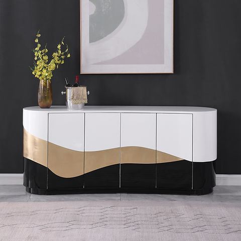 Nimbus White/Black/Gold Console Table A-C29