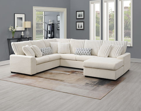 Brady Beige Fabric Sectional S1801