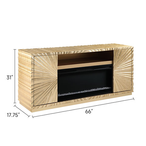 Helios Gold Leaf 66" Fireplace TV Stand A-F05