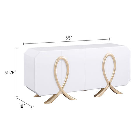 Aster White/Gold Console Table A-C16