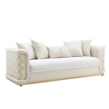 Load image into Gallery viewer, Riya Cream/Gold 3pc Living Room Set S3390