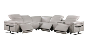 Lucca Grey 6pc POWER Reclining Sectional MI-1110