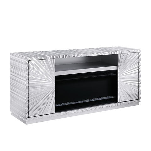 Selene Silver Leaf 66" Fireplace TV Stand A-F06