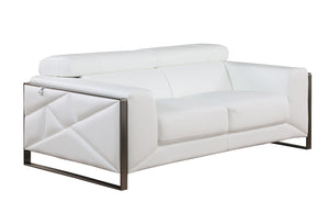 Giorgio White Italian Leather Sofa and Loveseat MI-989
