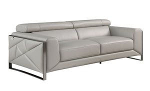 Giorgio Grey Italian Leather Sofa and Loveseat MI-989