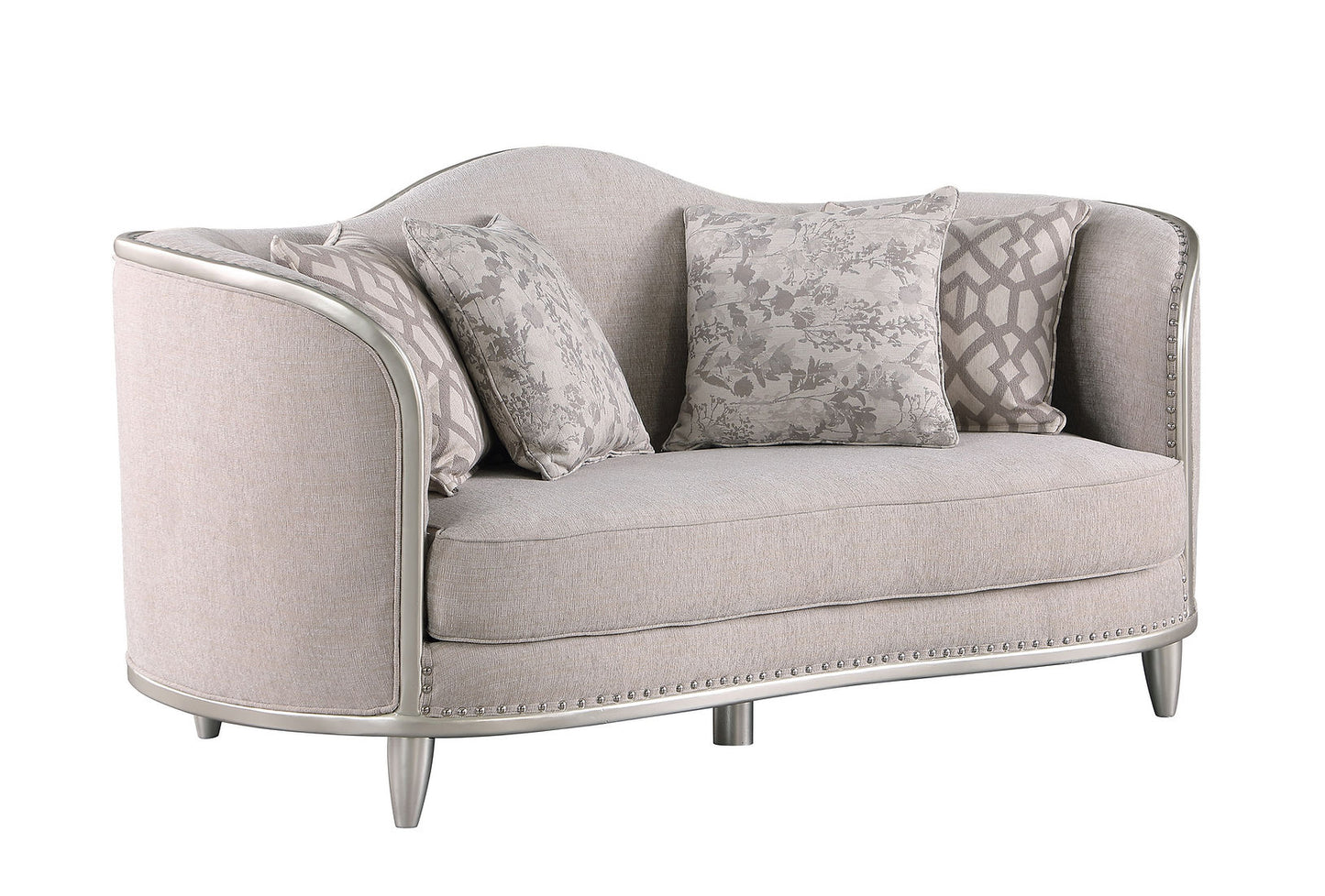 Bellisimo Light Grey Velvet Sofa and Loveseat S6226