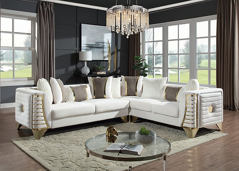 Donovan Cream/Gold Sectional S4020