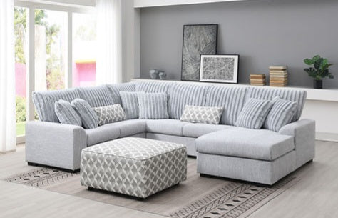 Brady Grey Fabric Sectional S1801