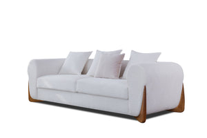 Stylus Ivory Fabric Sofa and Loveseat S4045