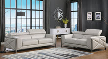 Load image into Gallery viewer, Giorgio Grey Italian Leather Sofa and Loveseat MI-989