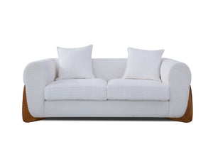 Stylus Ivory Fabric Sofa and Loveseat S4045