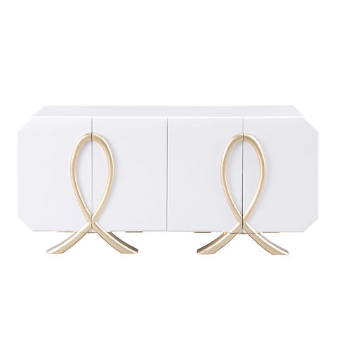Aster White/Gold Console Table A-C16