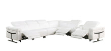 Load image into Gallery viewer, Lucca White 7pc POWER Reclining Sectional MI-1110
